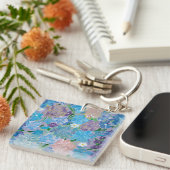 ブルーヘイズフローラアクリル正方形キーチェーン キーホルダー (正面右)