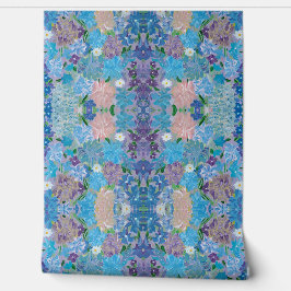 ブルーヘイズフローラピール&スティック 壁紙