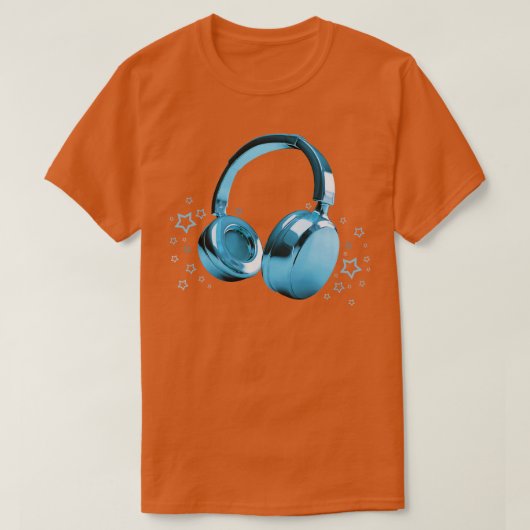 ブルーヘッドフォン Tシャツ (デザイン正面)