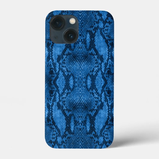 ブルーヘビ革風プリント Case-Mate iPhoneケース (裏面)