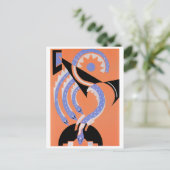 ブルーヘビ4匹 ポストカード (スタンド正面)