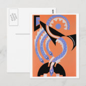 ブルーヘビ4匹 ポストカード (正面/裏面)