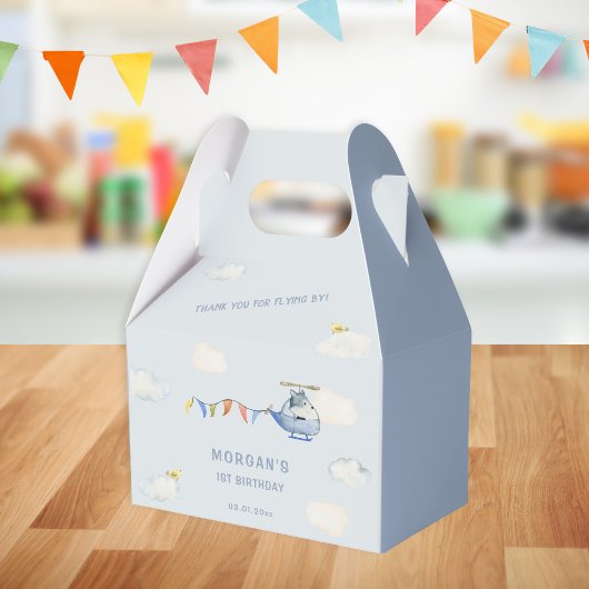 ブルーヘリコプターキュートウルフファースト誕生日 フェイバーボックス