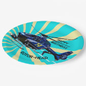 ブルーヘリコプター ペーパープレート (アングル)