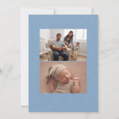 ブルーヘリンボーンツイードのフレームシンプル誕生 案内状 (裏面)