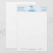 ブルーヘルメスロッドカドゥセウス水リップルメディカル 便箋 (正面/裏面)