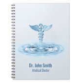 ブルーヘルメスロッドメディカルカドゥセウス水リップル ノートブック (正面)