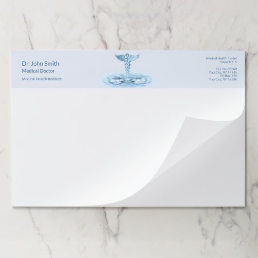 ブルーヘルメスロッド水リップルメディカルカドゥセウス ペーパーパッド (折り畳み)