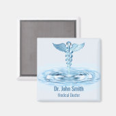 ブルーヘルメスロッドCaduceus医療用水リップル マグネット (正面/裏面)