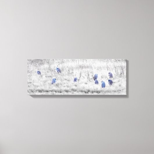 ブルーヘロンのウォールアート集団 キャンバスプリント (正面)