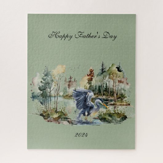 ブルーヘロンインレイクハッピーファーザーズデイパズル ジグソーパズル (縦)