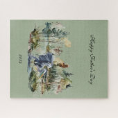 ブルーヘロンインレイクハッピーファーザーズデイパズル ジグソーパズル (横)