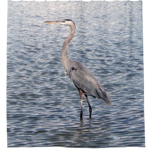 ブルーヘロンウォーターシャワーカーテン シャワーカーテン (正面)