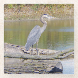 ブルーヘロンガラスのコースター ガラスコースター