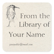 ブルーヘロンスケッチ蔵書票