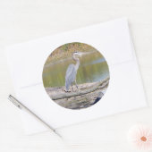 ブルーヘロンステッカー ラウンドシール (封筒)