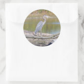 ブルーヘロンステッカー ラウンドシール (バッグ)