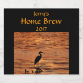 ブルーヘロンバードオレンジサンセットビールラベル ビールラベル (シングルラベル)