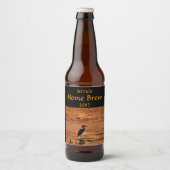 ブルーヘロンバードオレンジサンセットビールラベル ビールラベル (正面)