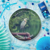 ブルーヘロンバード自然パーソナライズされたパーティー ペーパープレート (パーティー)