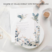 ブルーヘロンパステル離れズ結婚ベラム ベラム紙招待状