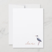 ブルーヘロンパーソナライズされた ノートカード (正面)