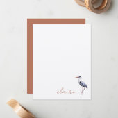 ブルーヘロンパーソナライズされた ノートカード (正面/裏面インサイチュ)