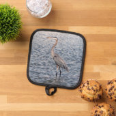 ブルーヘロンポットホルダー 鍋敷き (トップダウン)