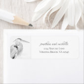 ブルーヘロン水鳥のスケッチアドレス ラベル (インサイチュ)