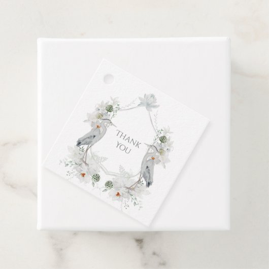 ブルーヘロン水鳥ホワイトフローラエテ結婚リアズ フェイバータグ (インサイチュ)