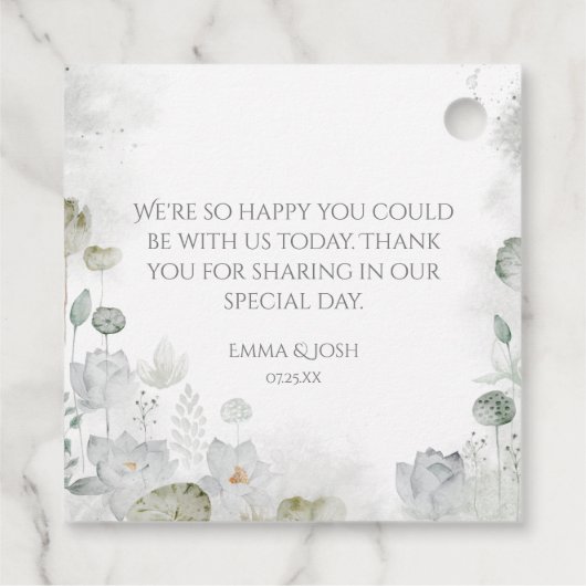 ブルーヘロン水鳥ホワイトフローラエテ結婚リアズ フェイバータグ (裏面)