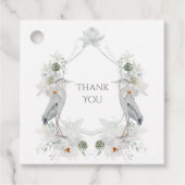 ブルーヘロン水鳥ホワイトフローラエテ結婚リアズ フェイバータグ (正面)