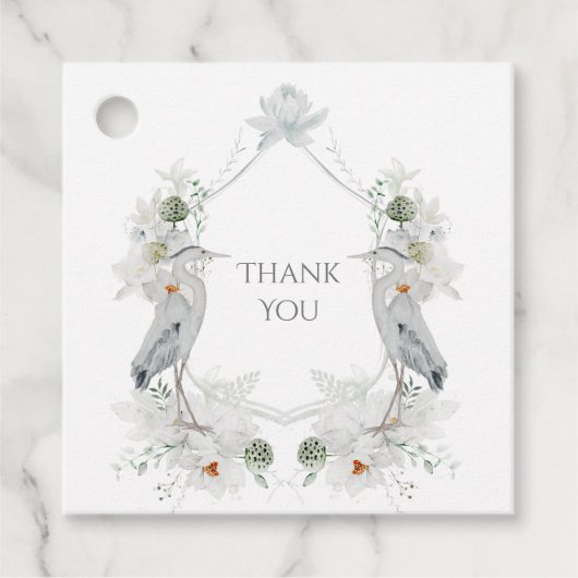 ブルーヘロン水鳥ホワイトフローラエテ結婚リアズ フェイバータグ (正面)