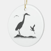 ブルーヘロン素晴らしのシルエット セラミックオーナメント (左)