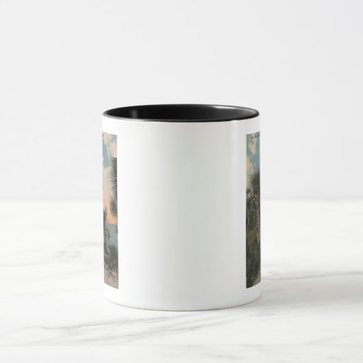 ブルーヘロン素晴らしオンフロリダコーストビーチ マグカップ (中央)