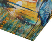 ブルーヘロン素晴らしサンセットワイルドフラワーランドスケープ カッティングボード (角)