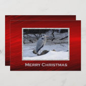 ブルーヘロン素晴らしスノー写真クリスマスフラット シーズンカード (正面/裏面)