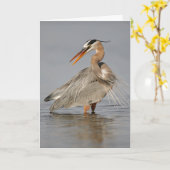 ブルーヘロン素晴らしツイスト折りグリーティングカード カード (黄色い花)