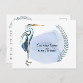 ブルーヘロン素晴らしフロリダニューホームアドレスの変更 案内ポストカード (正面/裏面)