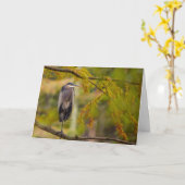 ブルーヘロン素晴らし紅葉グリーティングカード カード (黄色い花)