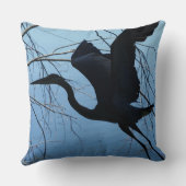 ブルーヘロン装飾用クッション（20インチx 20インチ） クッション (裏面)