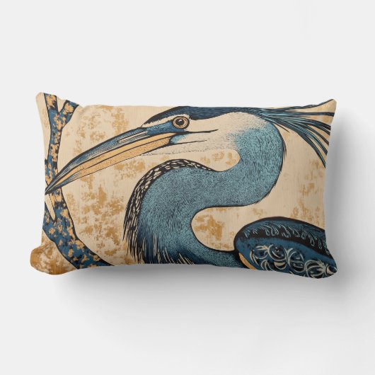 ブルーヘロン装飾用クッションII ランバークッション (正面)
