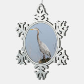 ブルーヘロン スノーフレークピューターオーナメント (右)