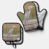 ブルーヘロン 鍋つかみ&鍋敷きセット (正面/裏面)