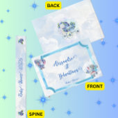 ブルーベお洒落リエレガントー格言ベビーシャワー ゲストブック