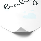 ブルーベアかわいい赤ちゃんシャワー歓迎サイン ポスター (角)