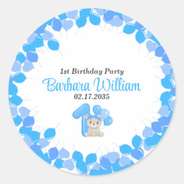 ブルーベアちゃん1歳の誕生日 ラウンドシール
