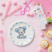 ブルーベアプレート4ベビーシャワー、誕生日 ペーパープレート (パーティー)