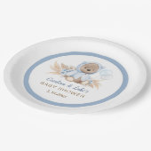 ブルーベアベビーシャワーパーティー紙プレート ペーパープレート (アングル)