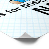 ブルーベアモノグラムのレターNベビールーム ポスター (角)